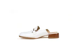 Aria Flat Mule White