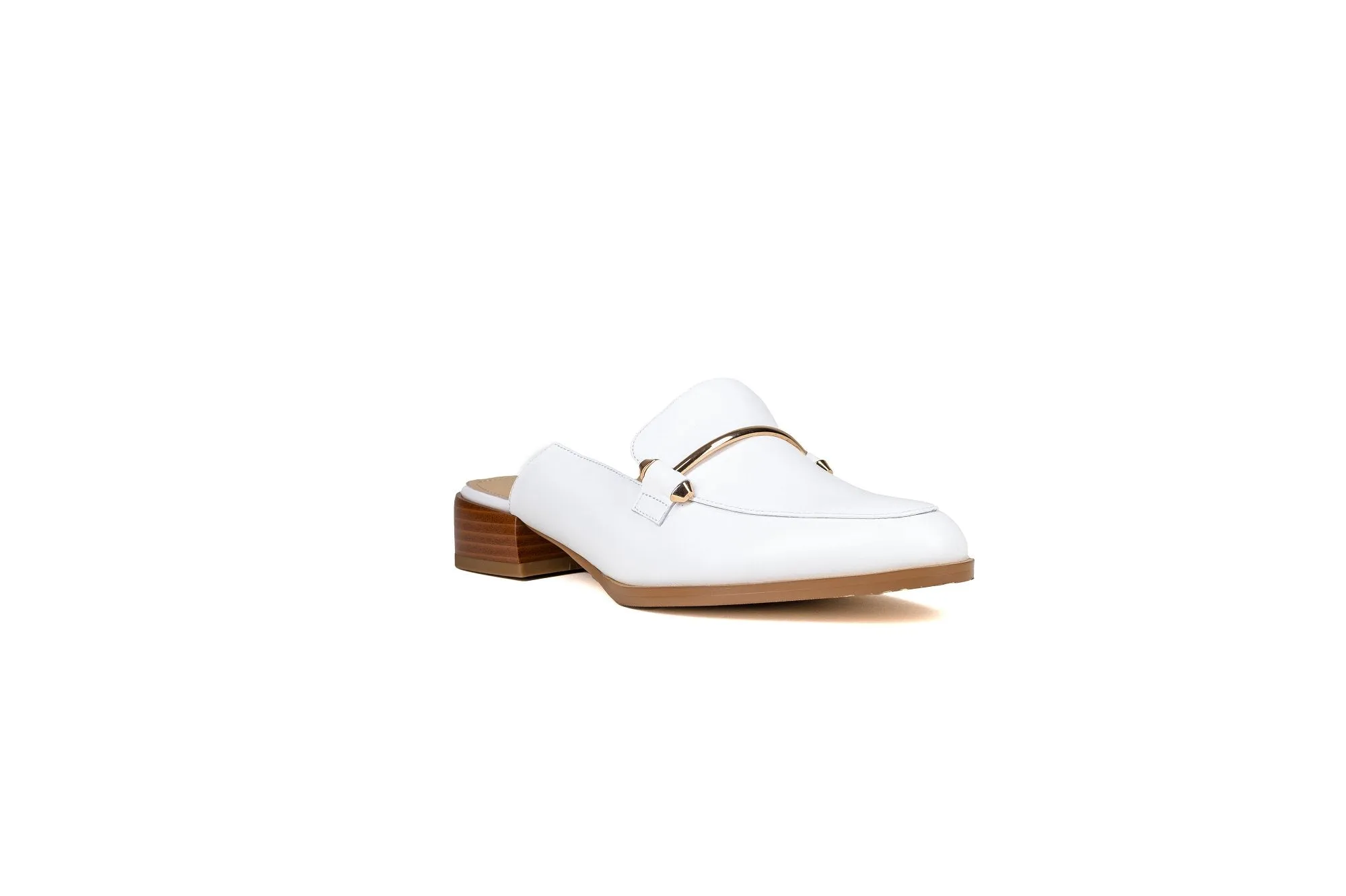 Aria Flat Mule White