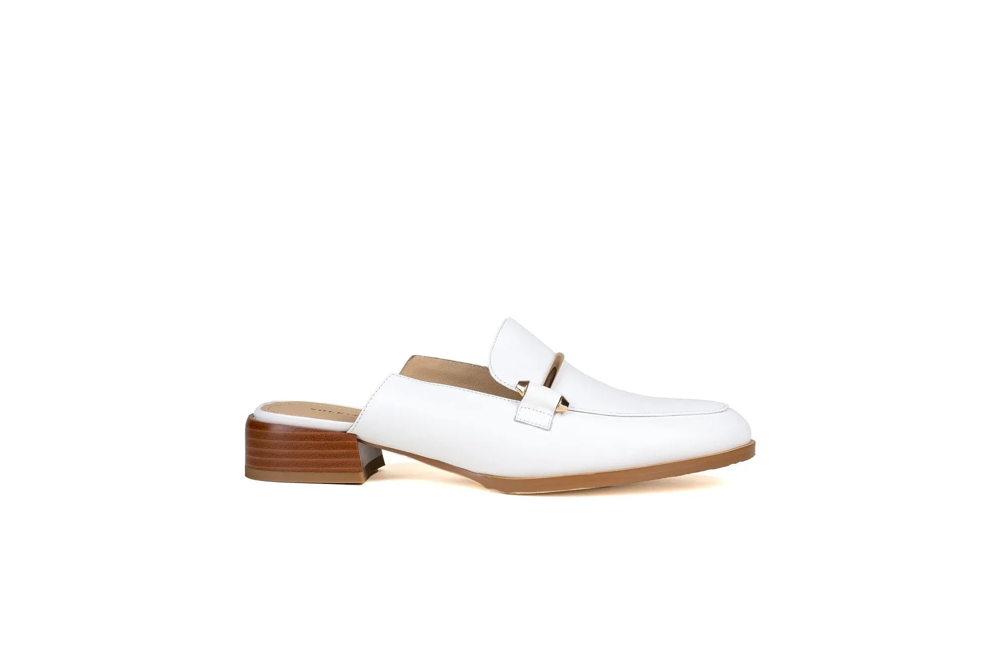 Aria Flat Mule White