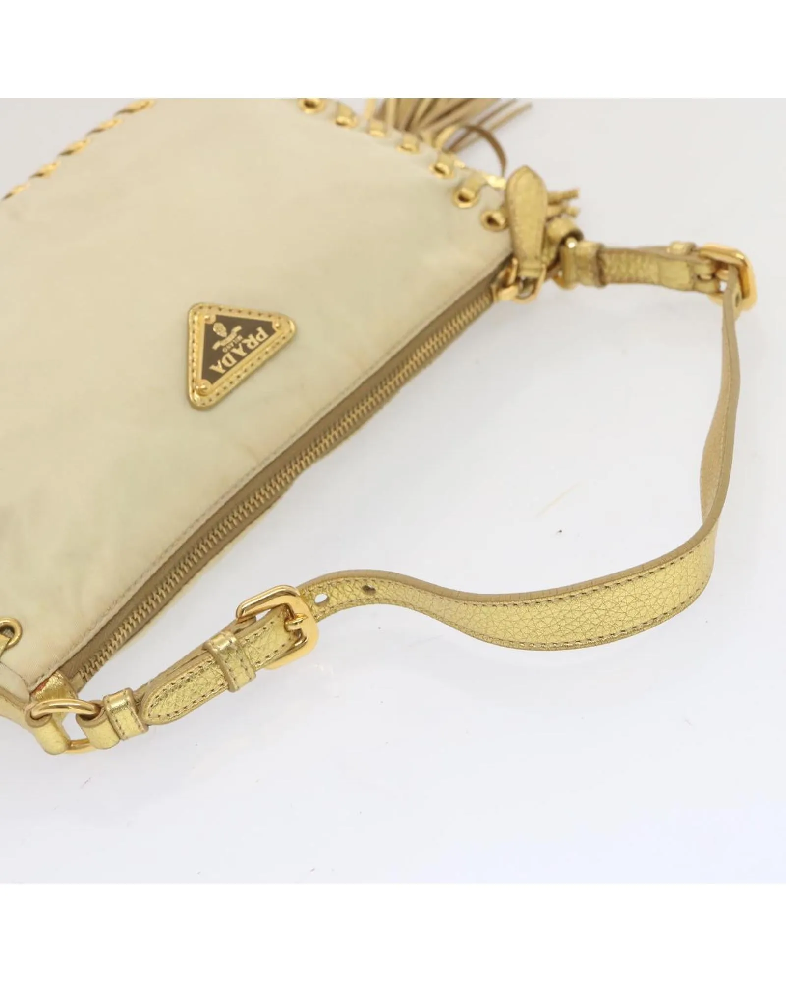 Authentic Cream Nylon Accessory Pouch by Prada