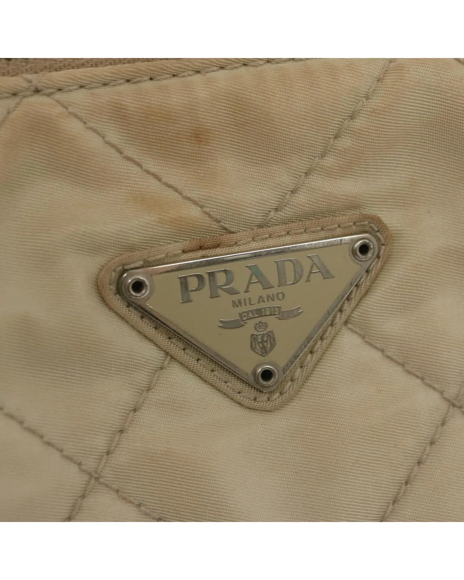 Authentic Cream Nylon Hand Bag by Prada