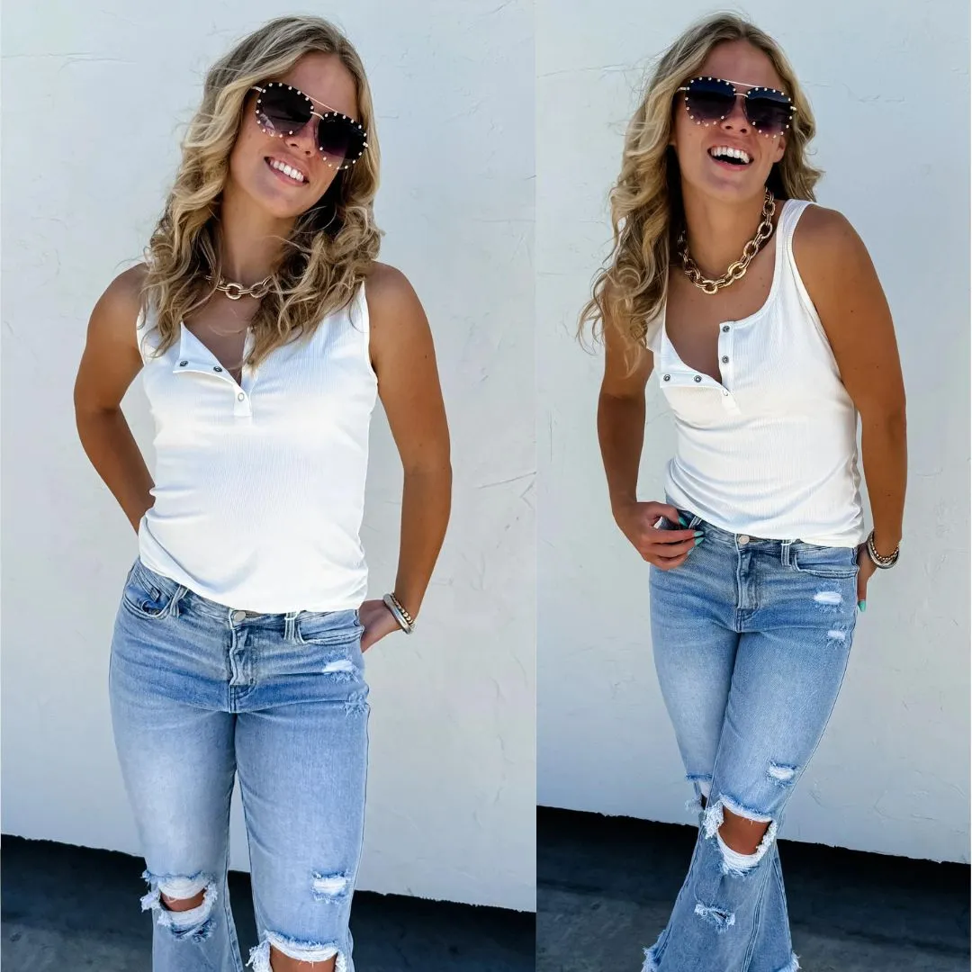 Brandee Snap Henley Tank Top Pre-Order