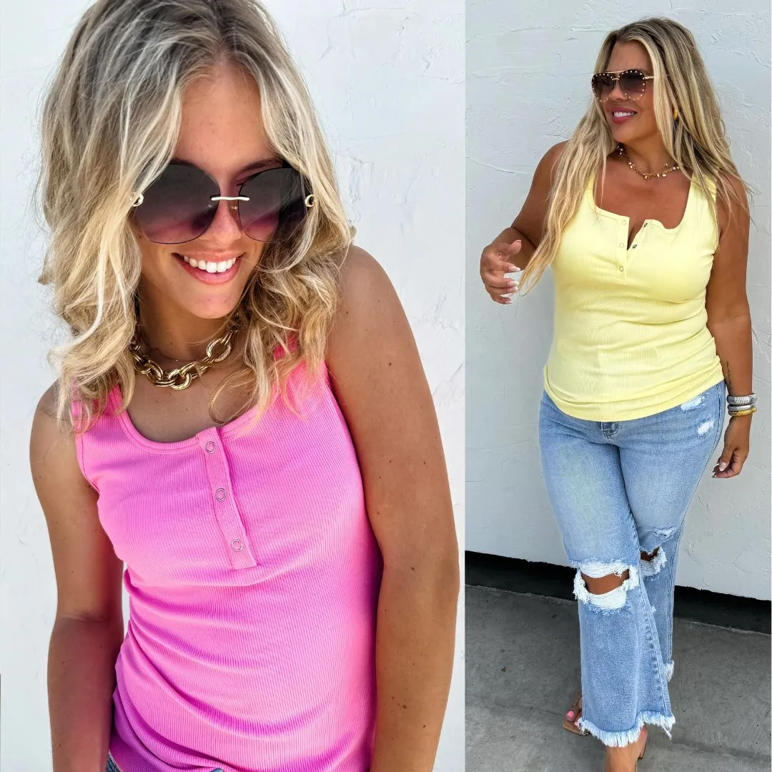 Brandee Snap Henley Tank Top Pre-Order