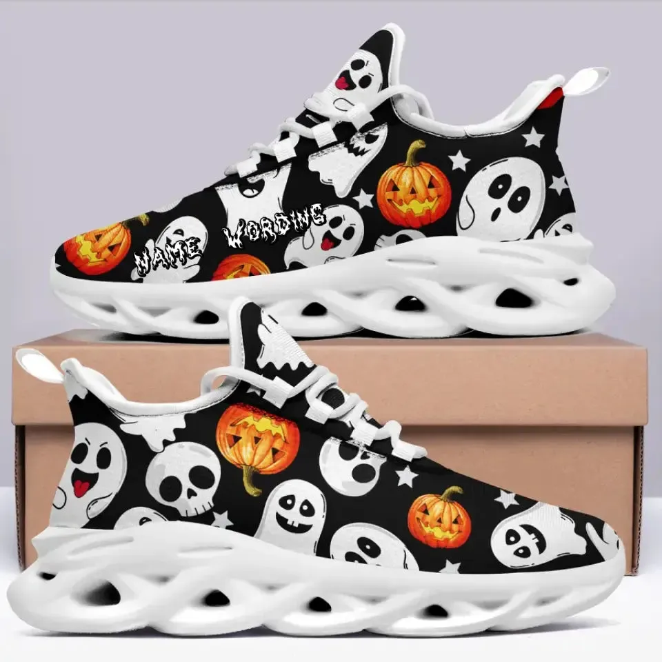 Corporate personalized gifts, company gift ideas for customers Personalized Ghosts Sneakers, Custom Halloween Spooky Shoes,Holiday, Party Gift,MS-20230905