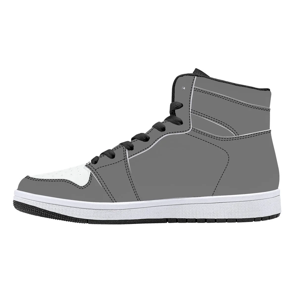 Create Your Own - High Top Synthetic Leather Sneakers - Black