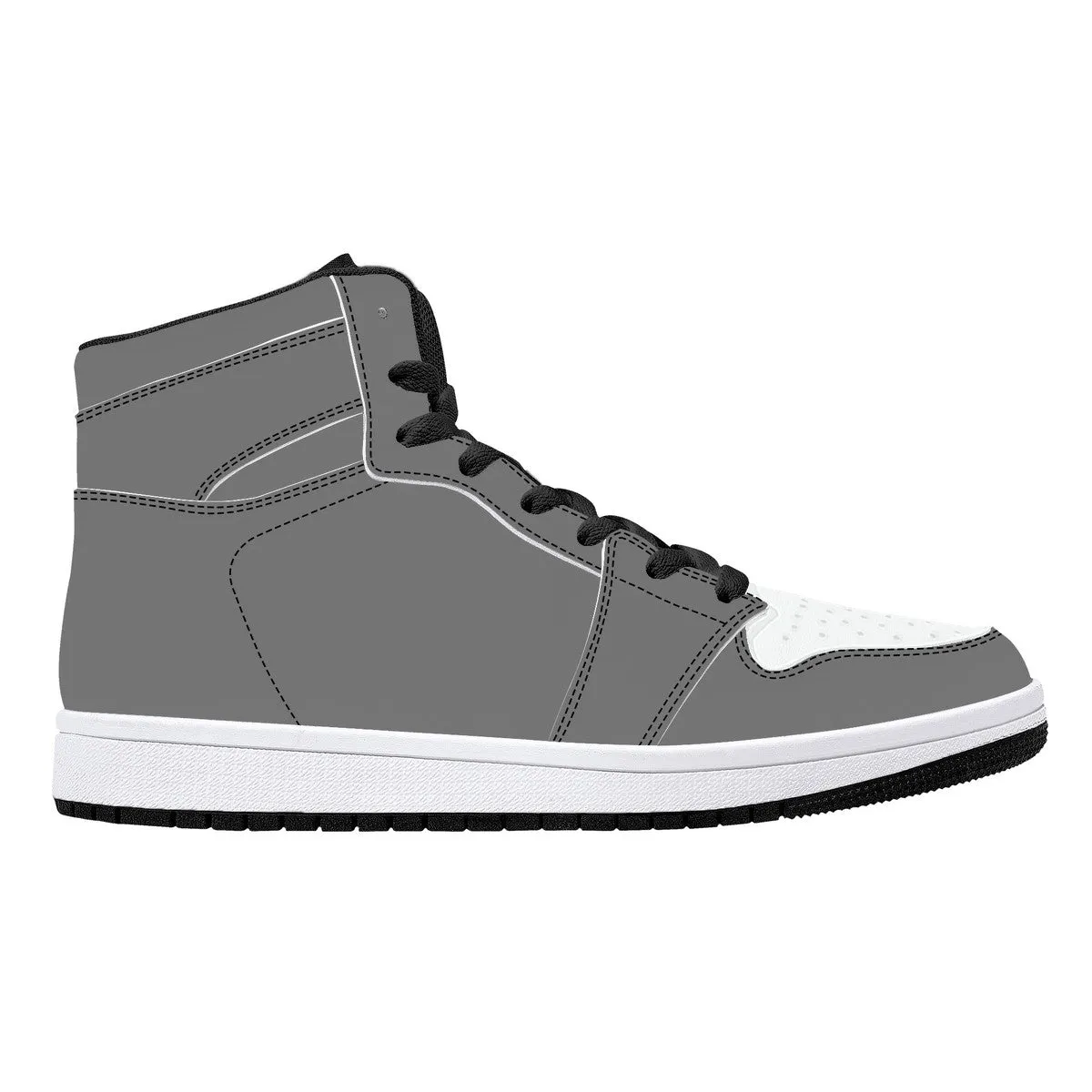 Create Your Own - High Top Synthetic Leather Sneakers - Black