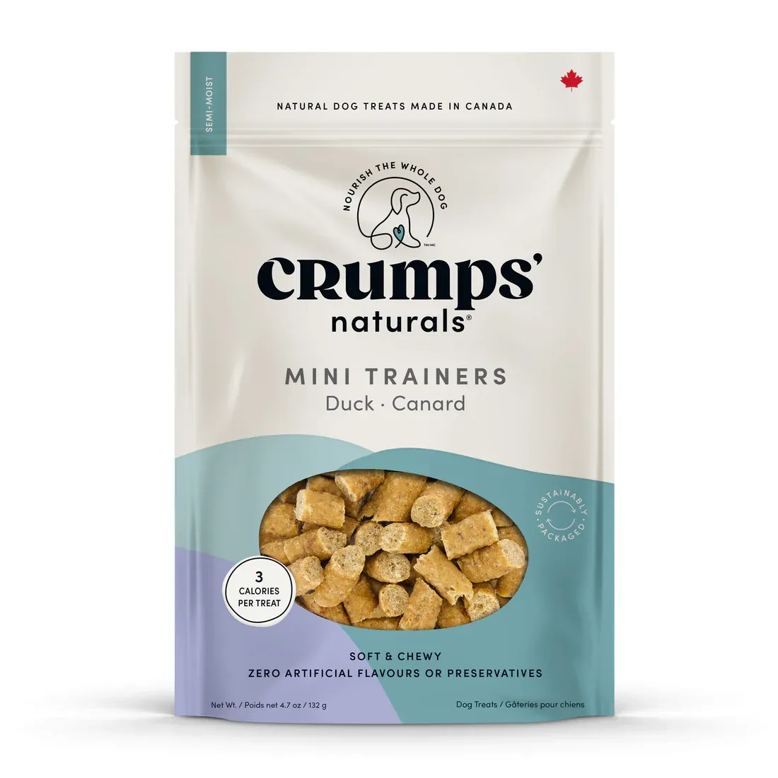 Crump's Naturals Mini Trainers Treats, Semi-Moist Duck