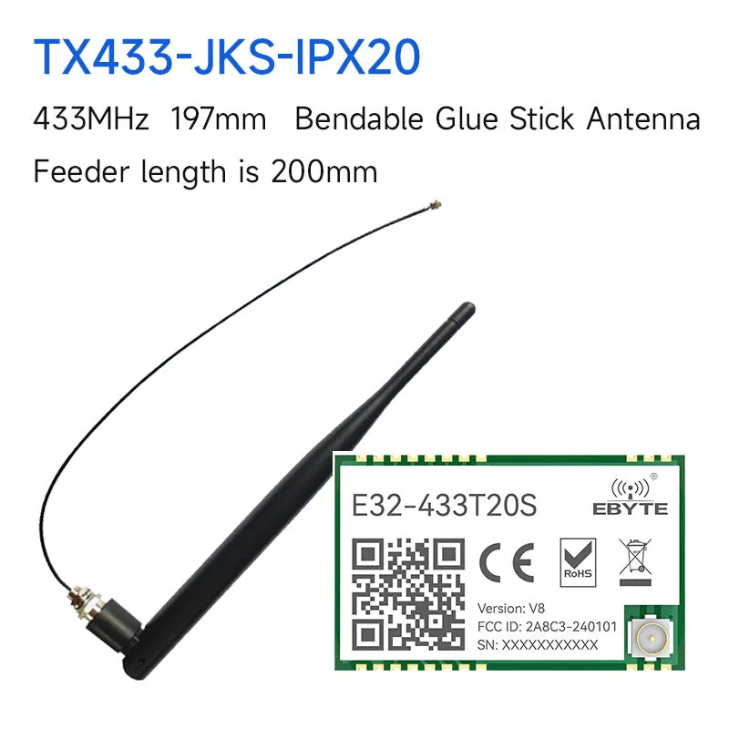 Ebyte E32-433T20S SX1278 Lora Wireless Module 5.5km Long Transmission Range IPEX/Stamp Hole Antenna LoRa Spread Spectrum Module