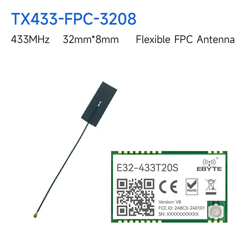 Ebyte E32-433T20S SX1278 Lora Wireless Module 5.5km Long Transmission Range IPEX/Stamp Hole Antenna LoRa Spread Spectrum Module