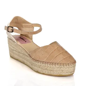 Espadrille Wedges Cap Cana Beige Crocodile