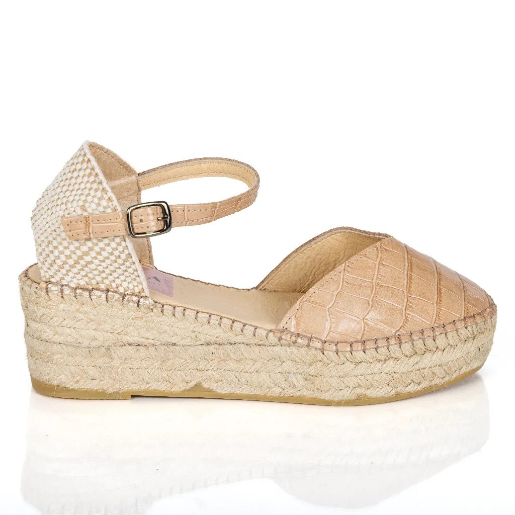 Espadrille Wedges Cap Cana Beige Crocodile