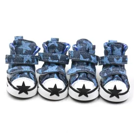 Five-pointed star pattern dog shoes with double Magic stick  non slip pet puppy dog shoes with 5 size