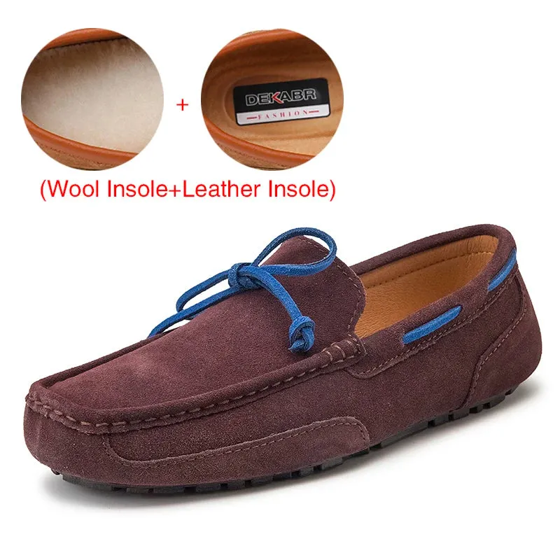 Genuine Leather Men Shoes Luxury Brand Casual Slip On Formal Loafers Men Moccasins Male Driving Shoes Warm Loafers