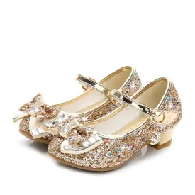 Girls Princess Sequin Heels Party Dress Shoe