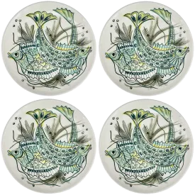 Green Aldo Fish Charger Plates (Set of 4)