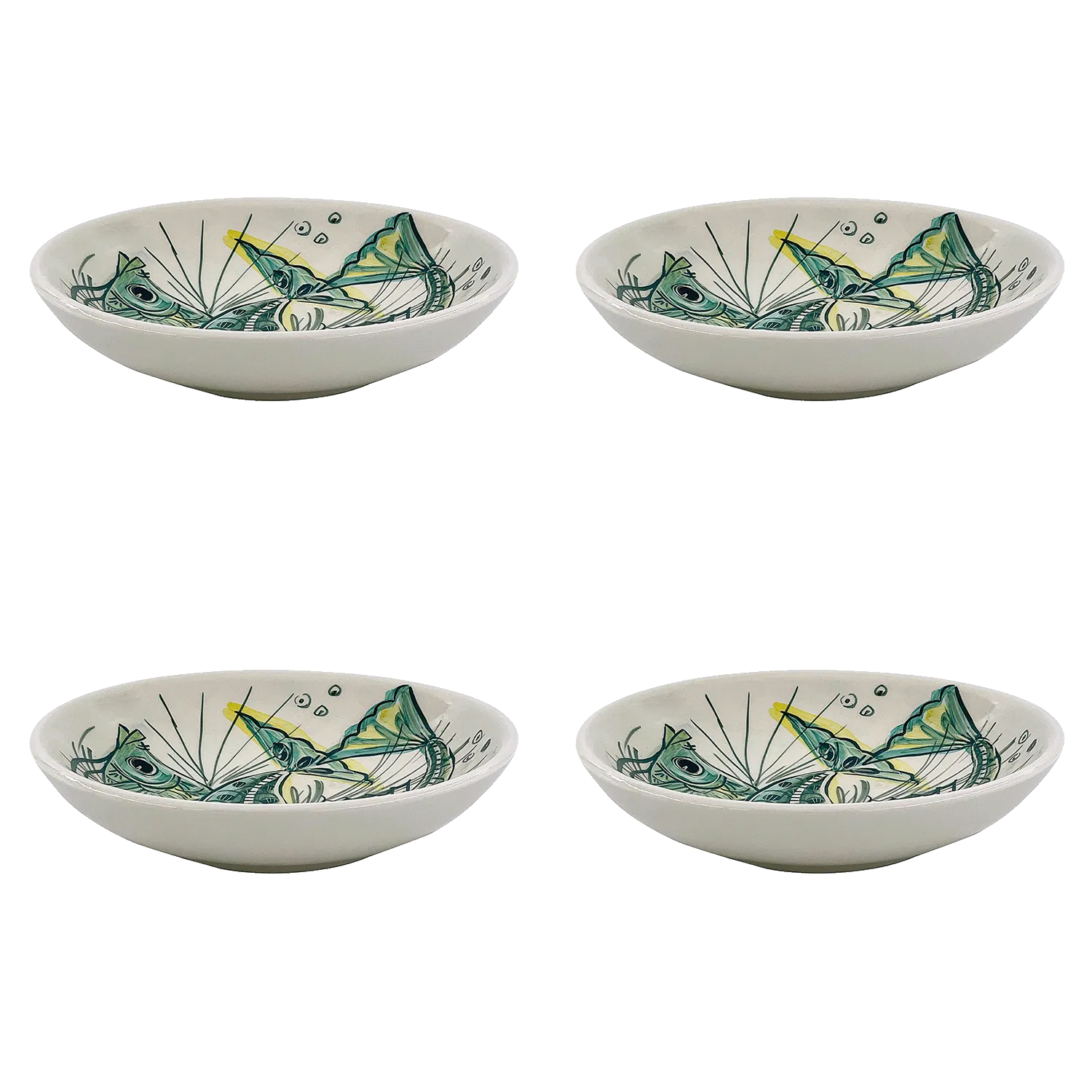 Green Aldo Fish Pasta Bowls (Set of 4)