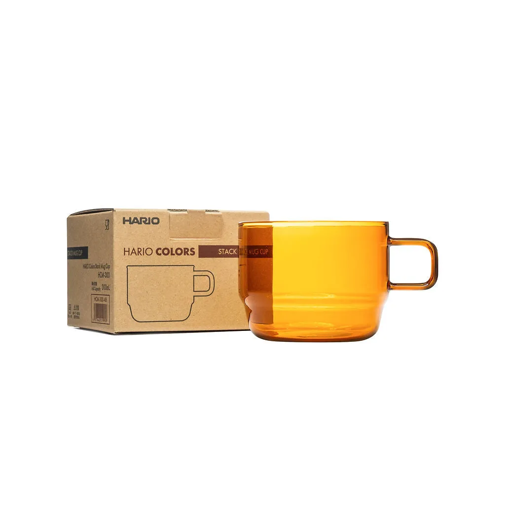 Hario Stackable Glass Mug - Amber (10oz/300ml)