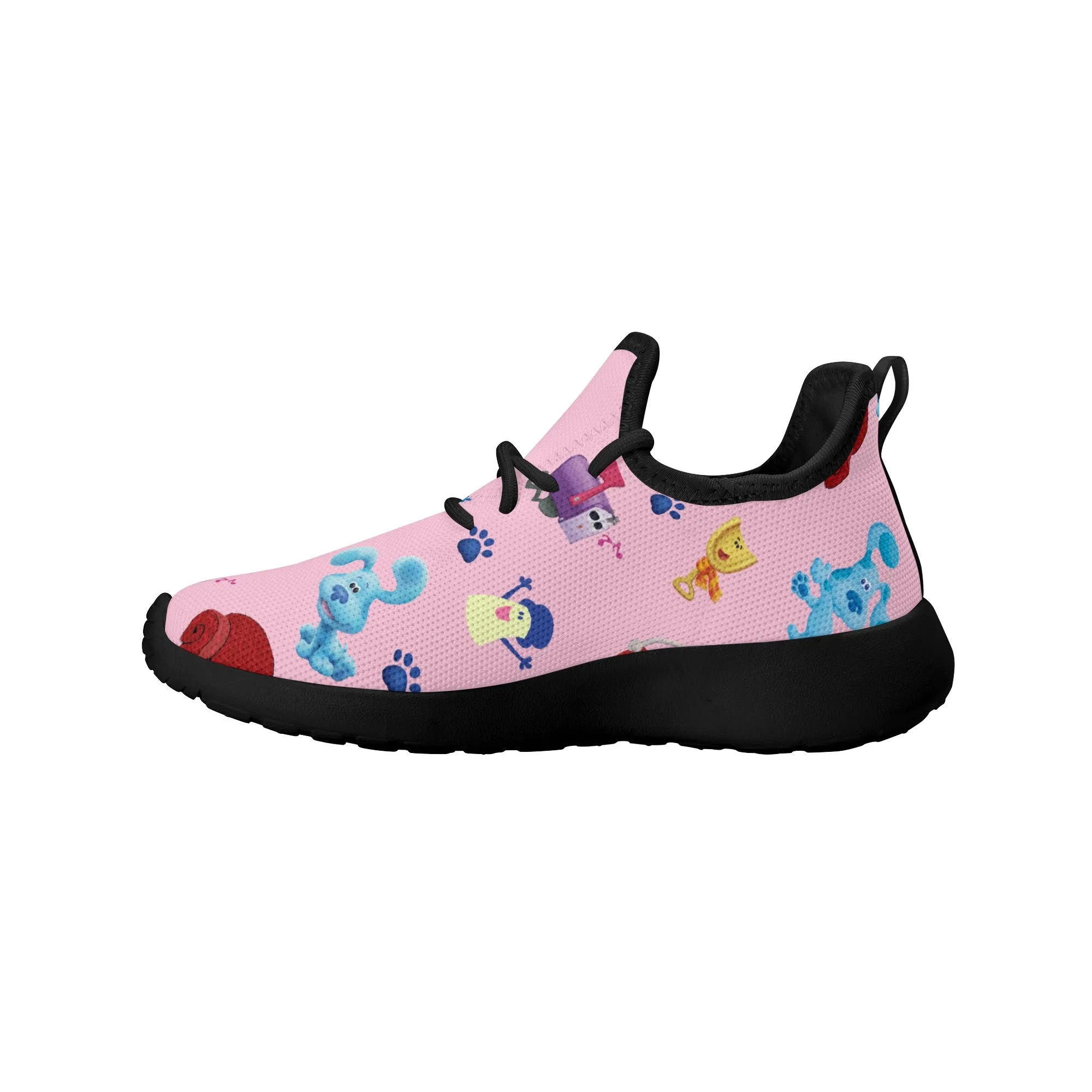 Kids Running Shoes | Breathable Kids Sneakers | Unisex Children's Mesh Knit Trainers | Pink Blue Clue