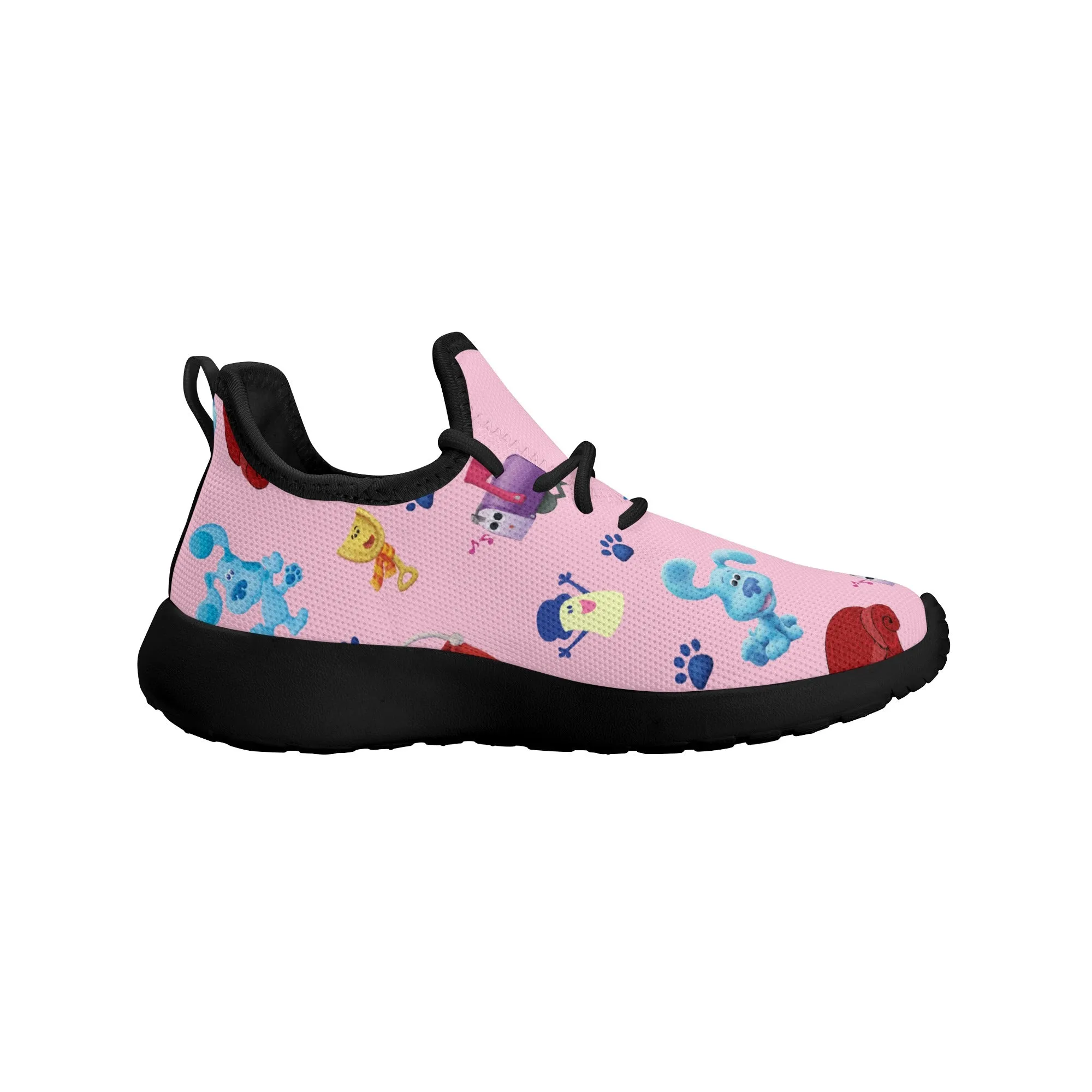 Kids Running Shoes | Breathable Kids Sneakers | Unisex Children's Mesh Knit Trainers | Pink Blue Clue