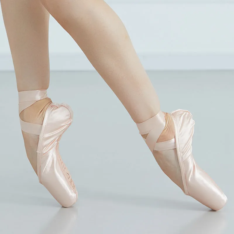 Lace-up Ballet Shoes Satin Leather Pointe Shoes Ballet Training Shoes Hard Shoes