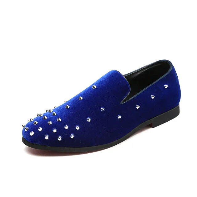 Luxury Italian Genuine Leather Moccasins Rivet Shoe