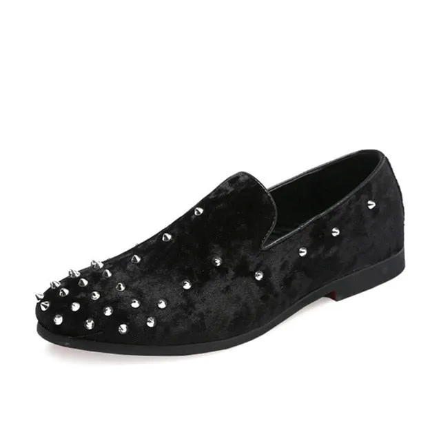 Luxury Italian Genuine Leather Moccasins Rivet Shoe