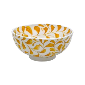 Medium Yellow Scroll Bowl