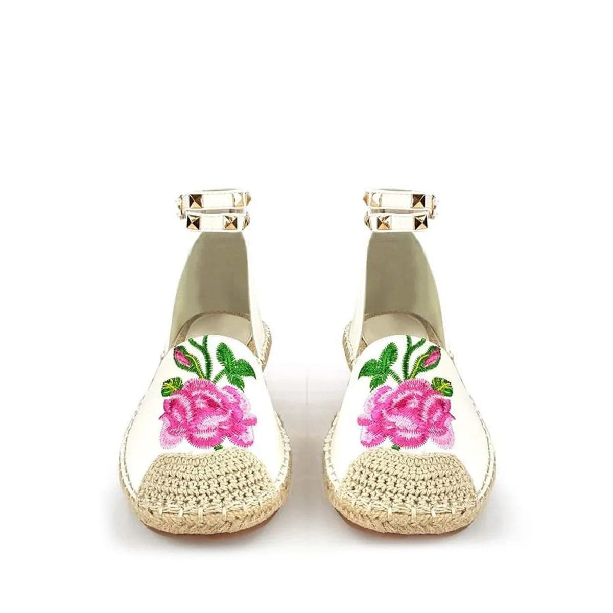 Melany Flower Print Ankle Strap Espadrille