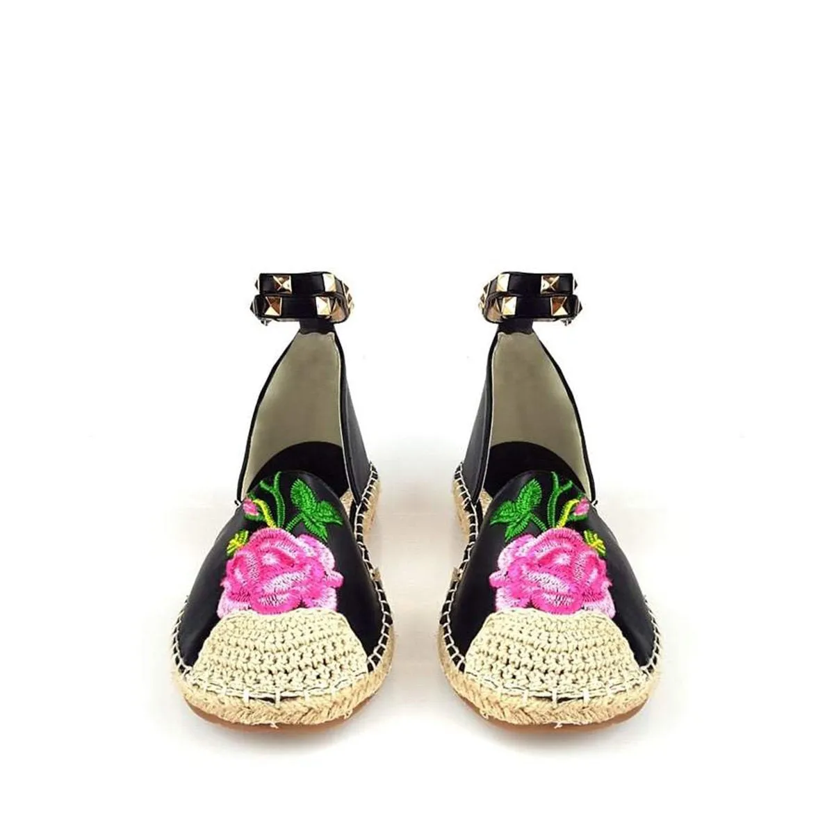 Melany Flower Print Ankle Strap Espadrille