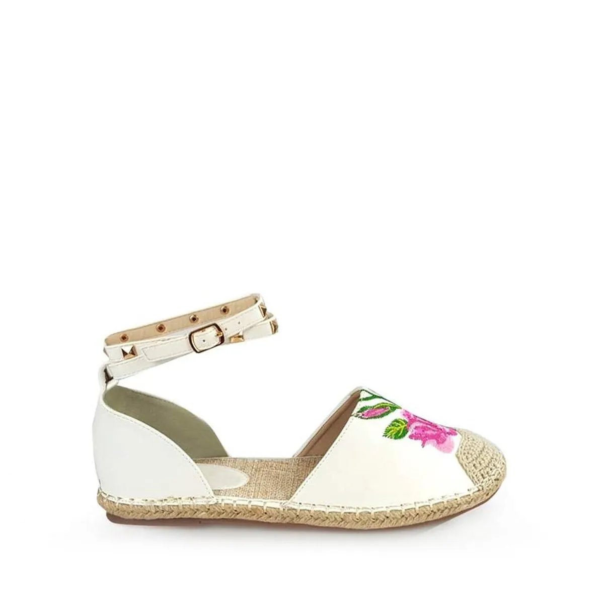 Melany Flower Print Ankle Strap Espadrille