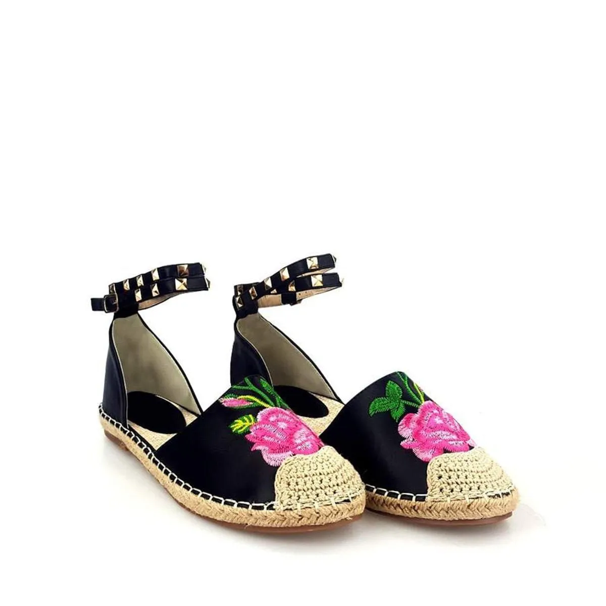 Melany Flower Print Ankle Strap Espadrille