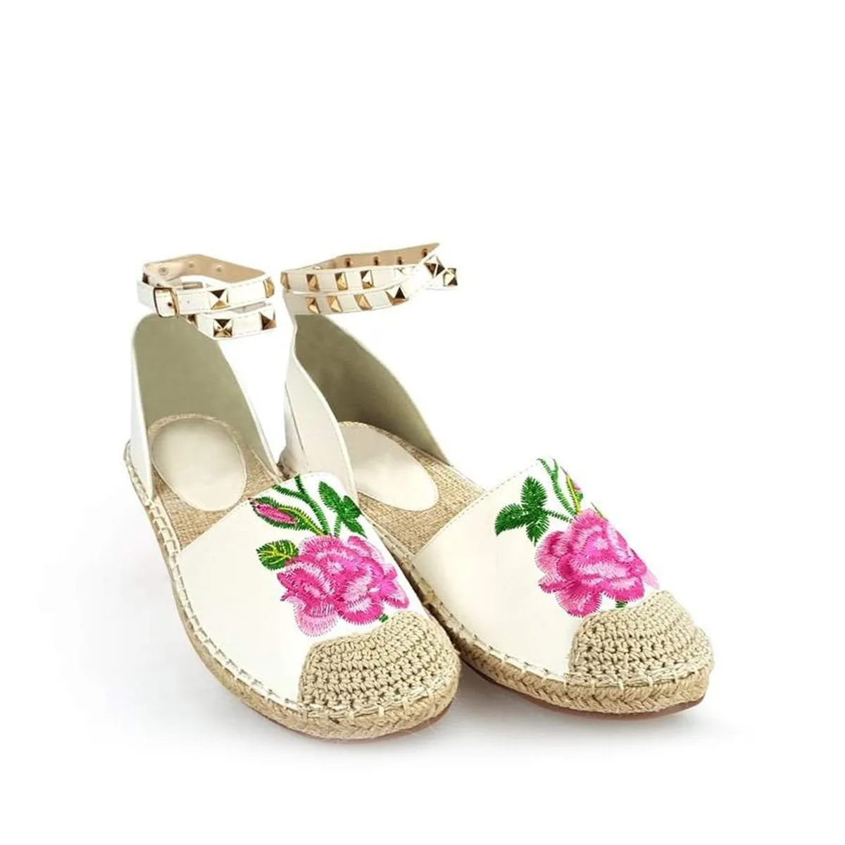 Melany Flower Print Ankle Strap Espadrille