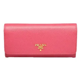 Prada Continental Flap Wallet With Detachable Chain Card Case Peonia Begonia Pink