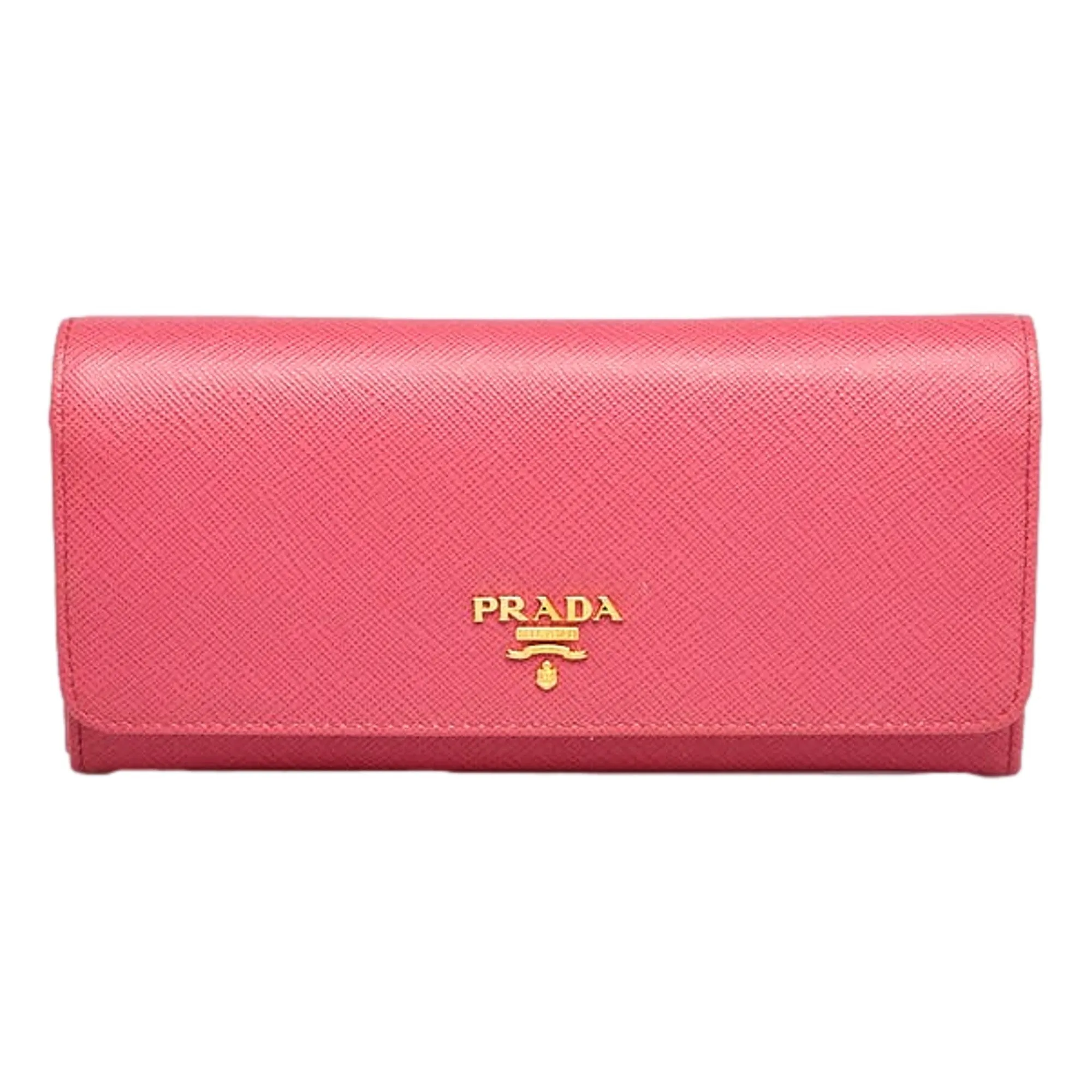 Prada Continental Flap Wallet With Detachable Chain Card Case Peonia Begonia Pink