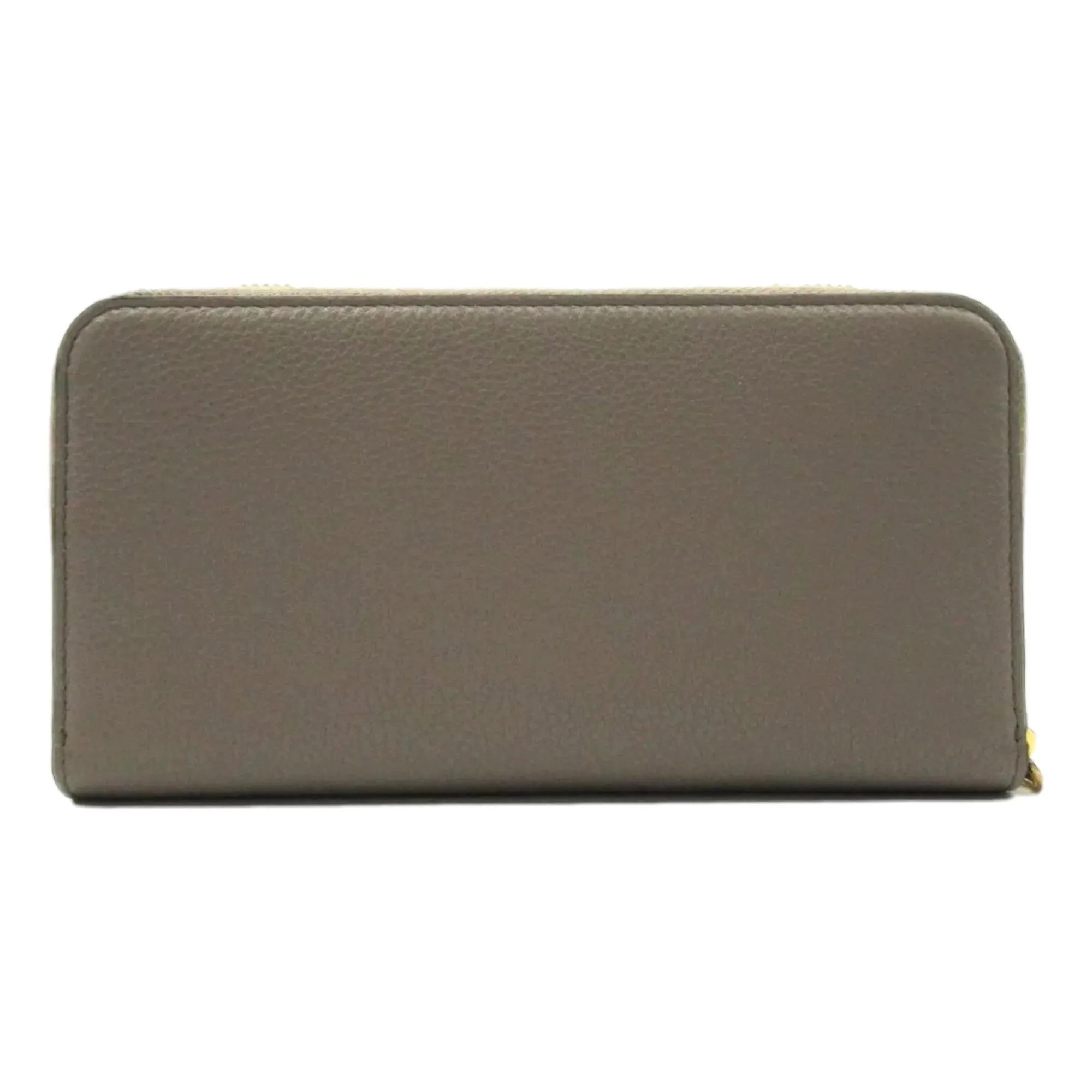 Prada Continental Zip-Around Wallet Saffiano Leather Argilla Grey