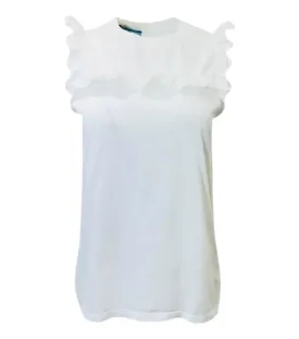 Prada Cotton Ruffle Top. Size M