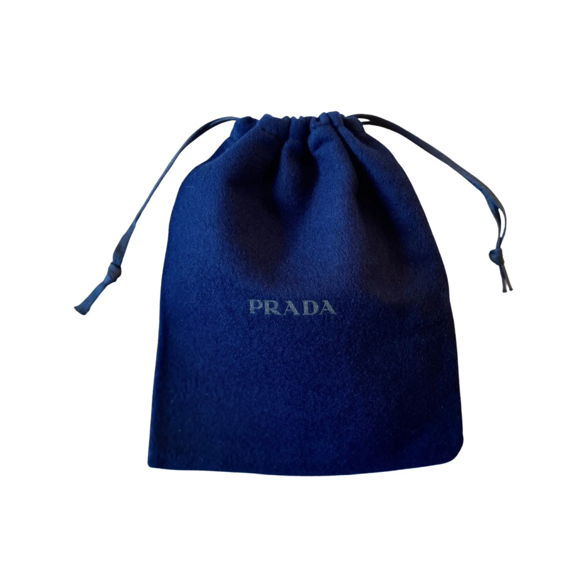 Prada Logo Navy Velour Designer Dust Bag Pouch Extra Small