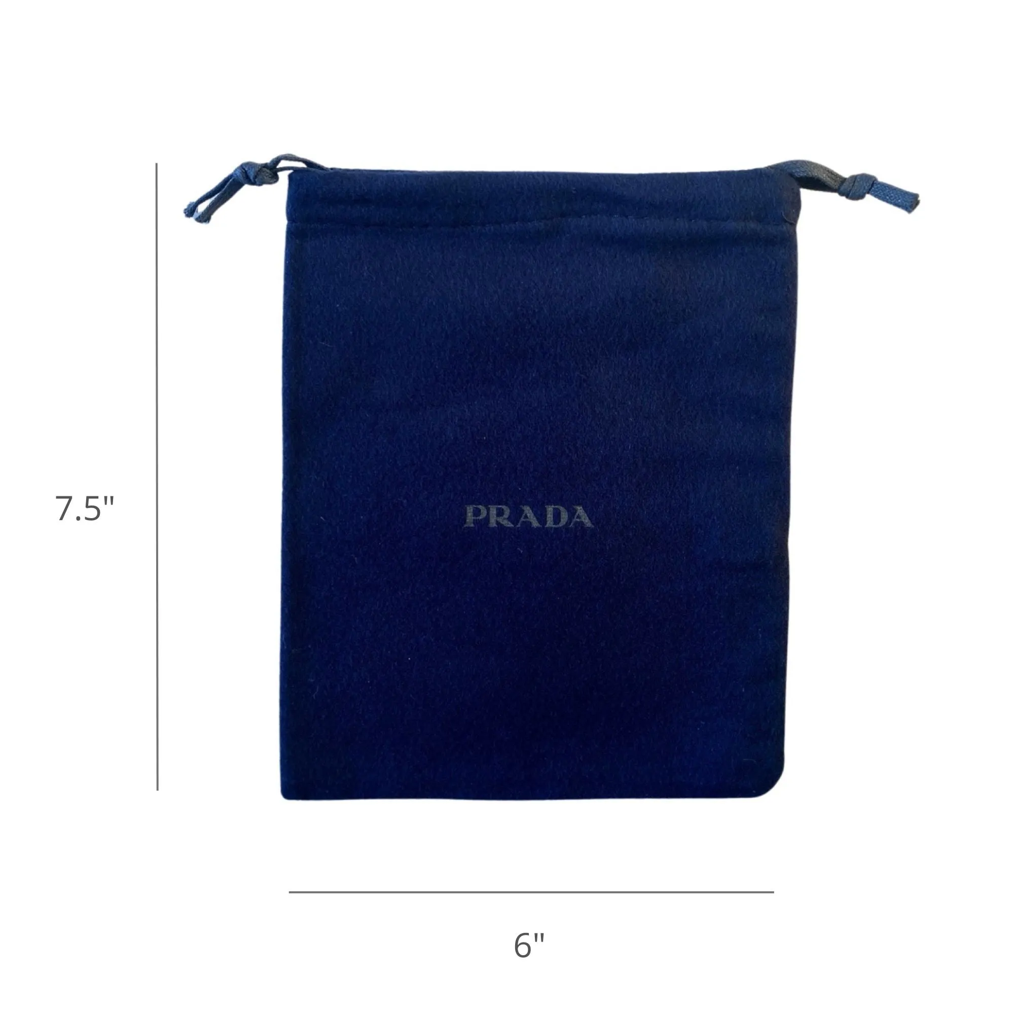 Prada Logo Navy Velour Designer Dust Bag Pouch Extra Small