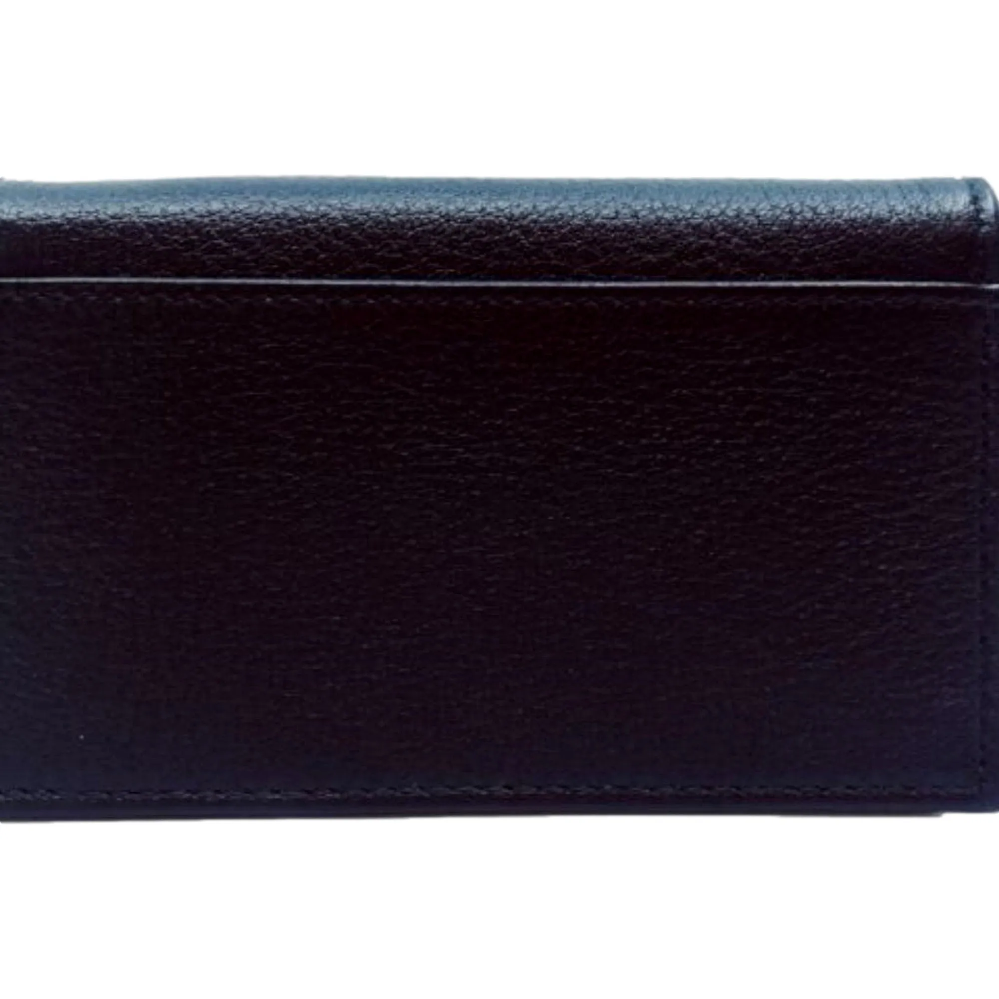 Prada Mens Saffiano Flap Card Holder Wallet Black