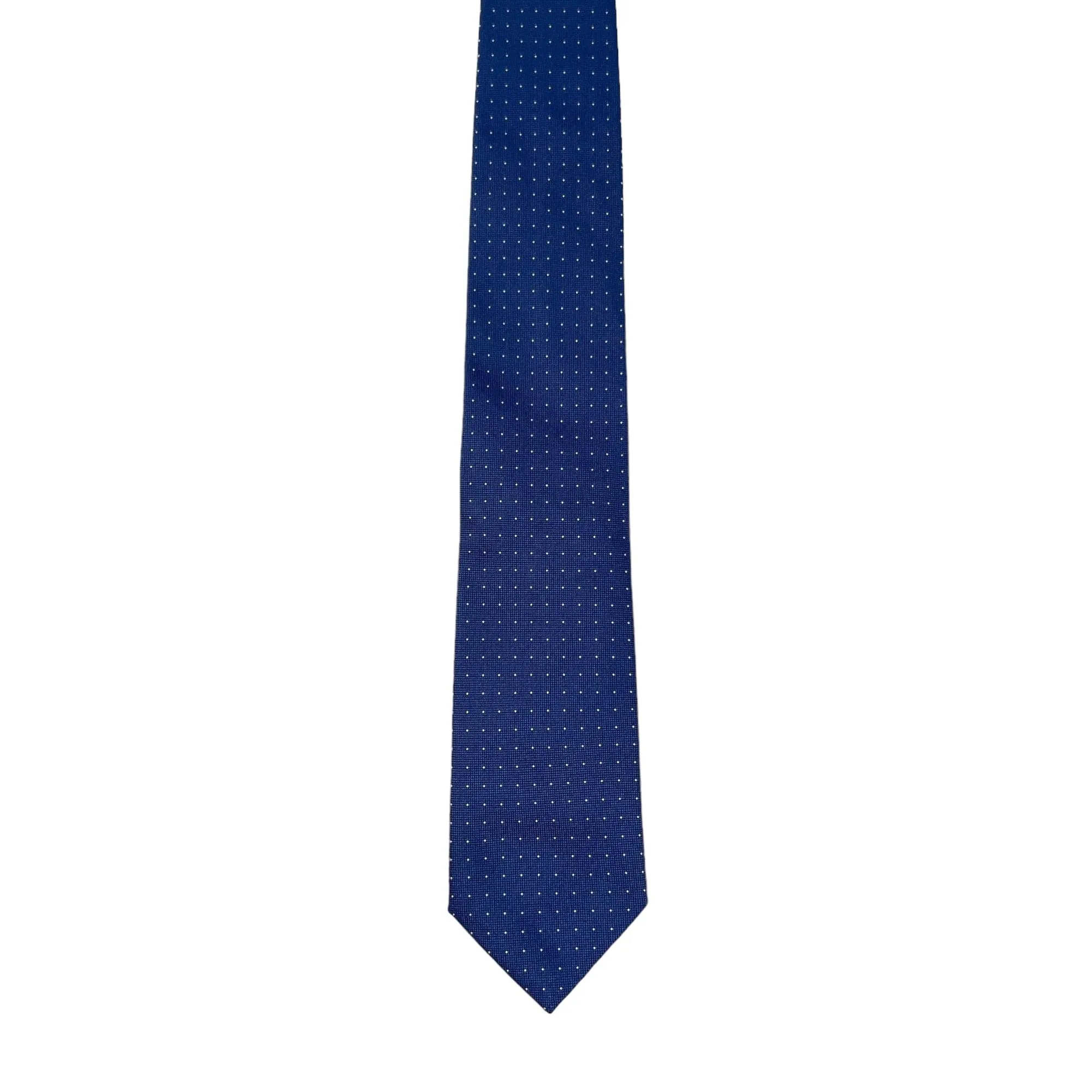 PRADA Pin-Dot Silk Tie - Blue, New w/Out Tags