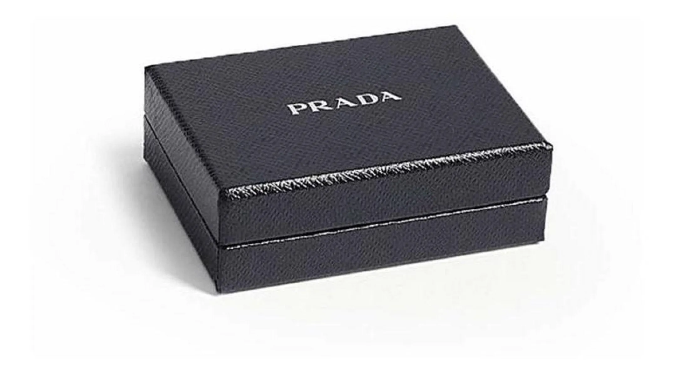 Prada Portaf Orizzontale Saffiano Bifold Leather Brown Black Wallet 2MO513