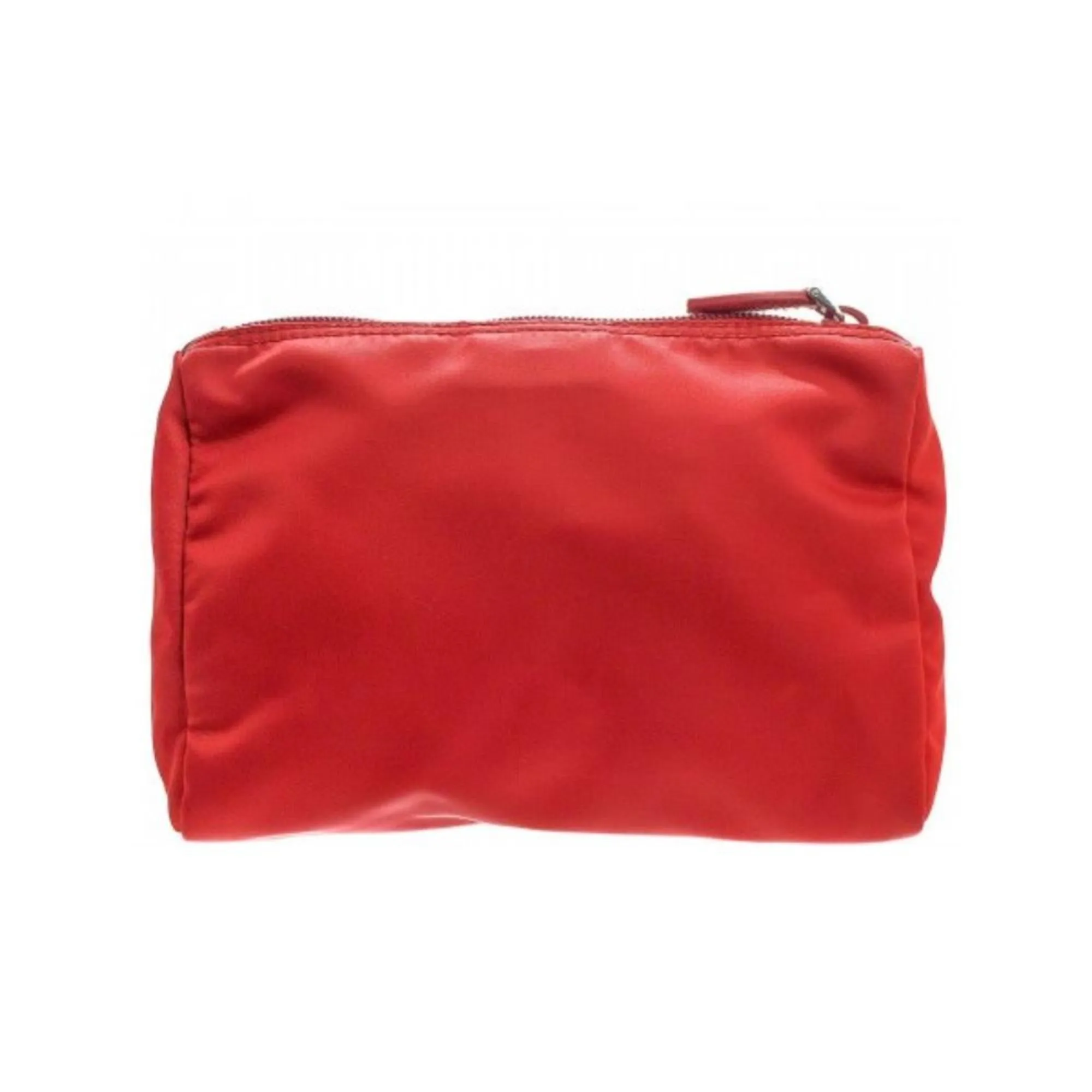 Prada Re-Nylon Triangle Rosso Red Small Cosmetic Pouch Clutch Bag