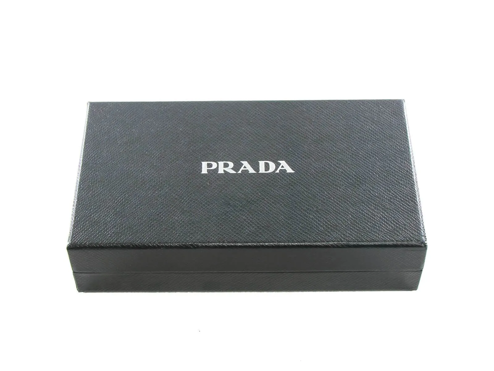 Prada Triangle Saffiano Black Leather Airpod Case with Key Ring