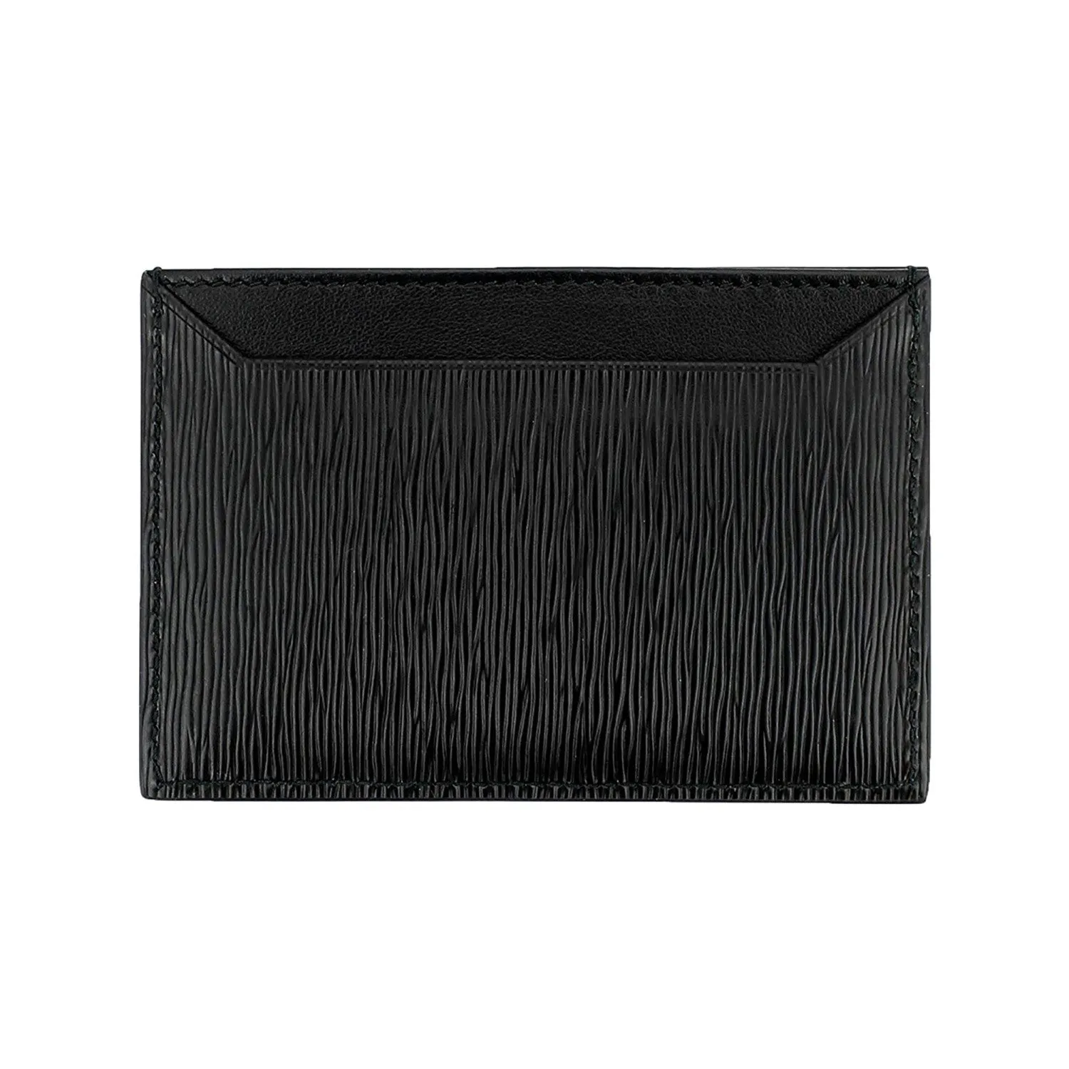 Prada Vitello Move Black Gold Leather Small Card Holder Case Wallet