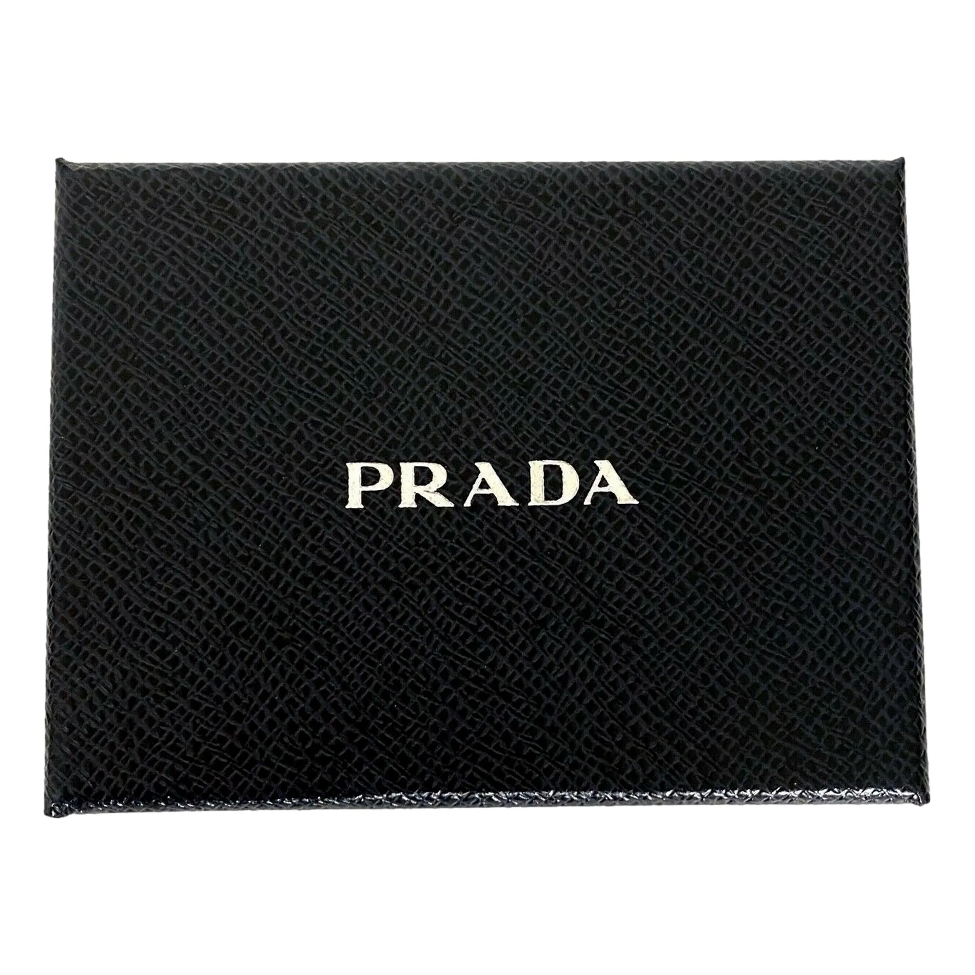 Prada Women's Vitello Grain Cammeo Beige Leather Card Case Wallet