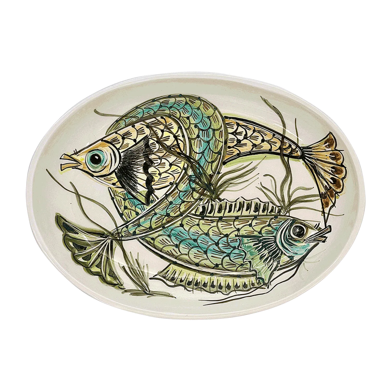 Small Blue Aldo Fish Oval Platter