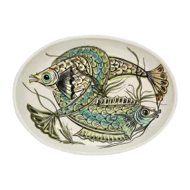 Small Blue Aldo Fish Oval Platter