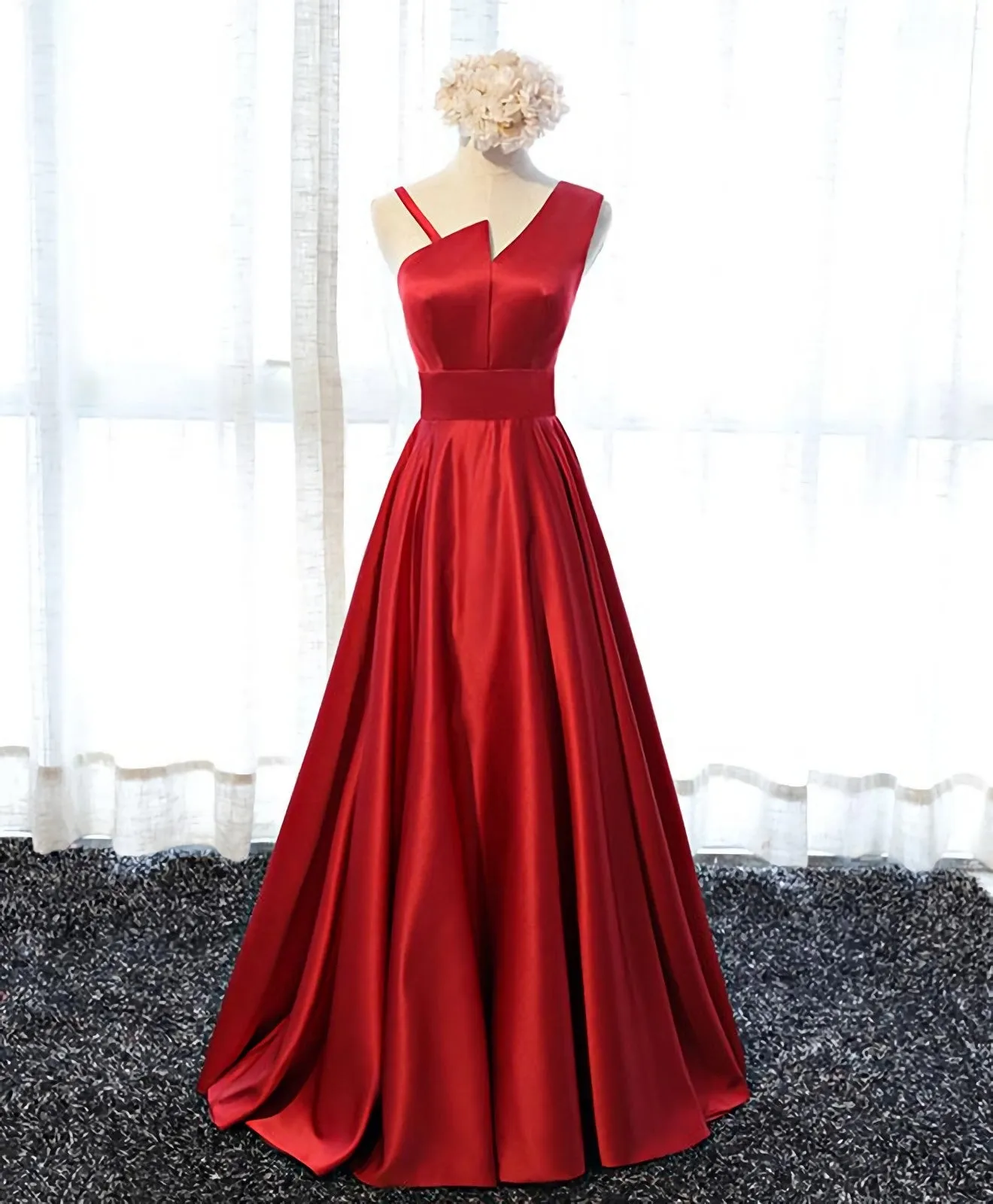 Stylish Satin Long Prom Gown Formal Dress