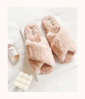 The Crew Cozy Slippers: Dusty Pink