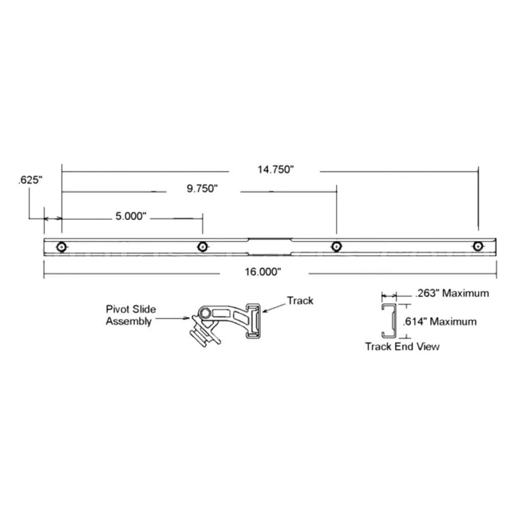 Truth Hardware 14-3/4" Maxim Awning Window Operator Track